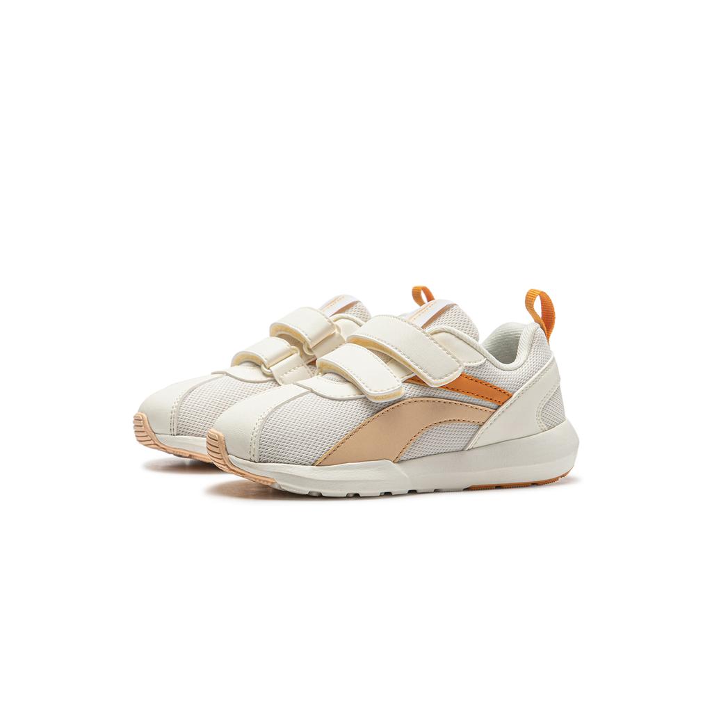 Li Ning Kids Sports Lifestyle Series Little Agan Trendy Low-Top Casual Shoes Kids Sneakers Off-White Orange YKAP148-82