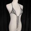 Women metal alloy tassel bikini body chain Silver