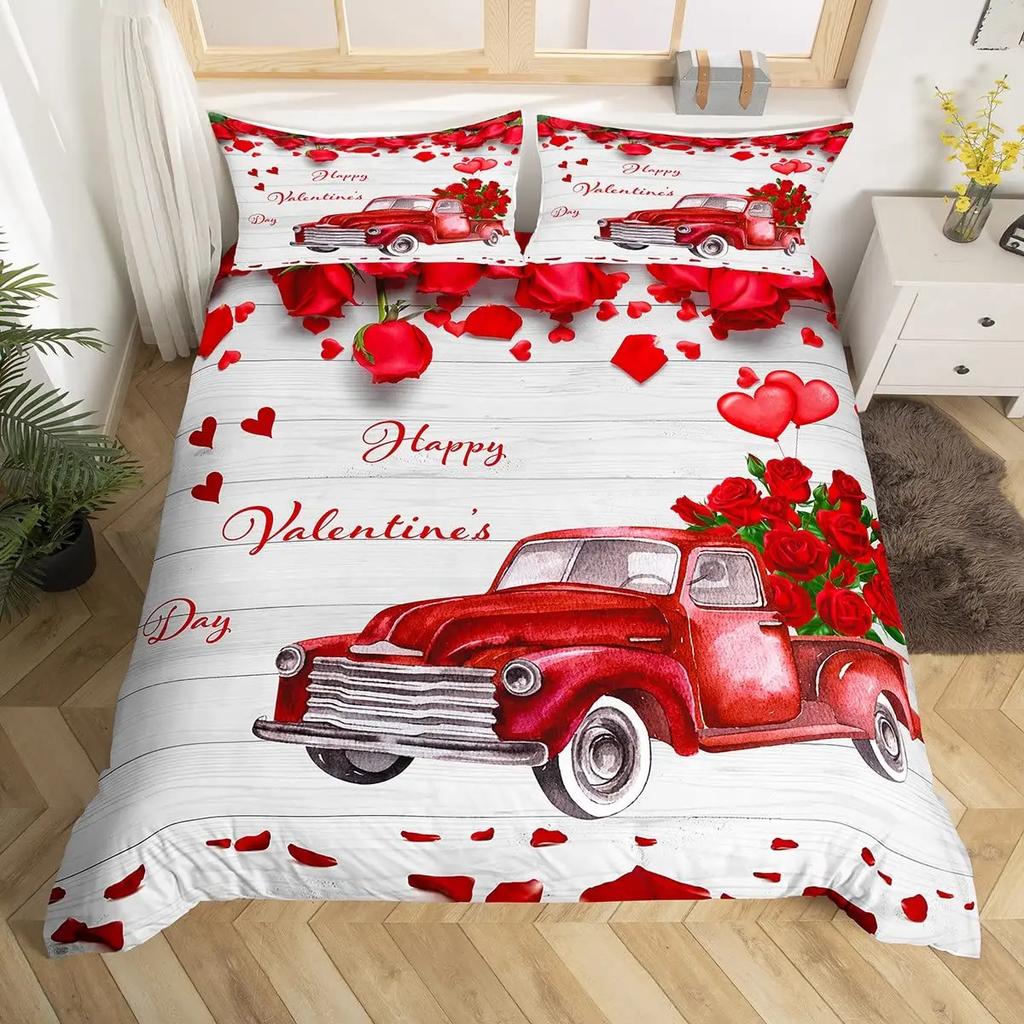 Couple King Duvet Cover Love Birds Bedding Set Heart Tree Branch Comforter Cover Romantic Love Anniversary Polyester Quilt Cover