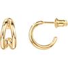 PAVOI 14K Gold Plated Split Huggie Hoop Earrings for Women - 925 Sterling Silver Posts Dainty Multi Hoop Huggie Earrings - Trendy Gold Jewelry