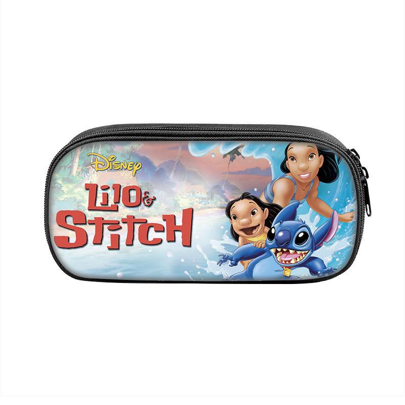 Stitched Design Pencil Case For Kids With Double Zipper And Polyester Material