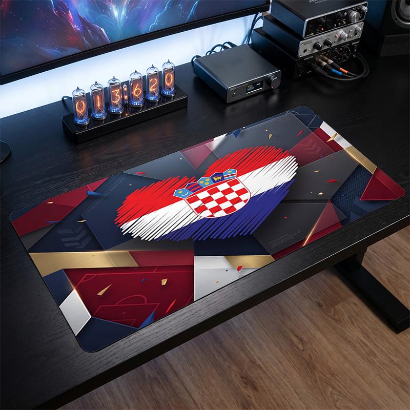 Croatia Football Crest Mouse Pad, Extended Non Slip Rubber Desk Mat for Gaming Office Laptop Fan Gift