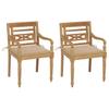 Day and Night - Day and Night Batavia Chairs 2 Units Solid Teak with Beige Cushions