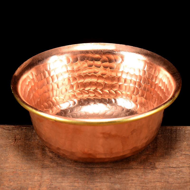 7Pcs Pure Red Copper Drinking Bowl, Tibetan Tribute Holy Water Cup, Buddhist Bowl, Home's Gift Decorative Hammer, Auspicious
