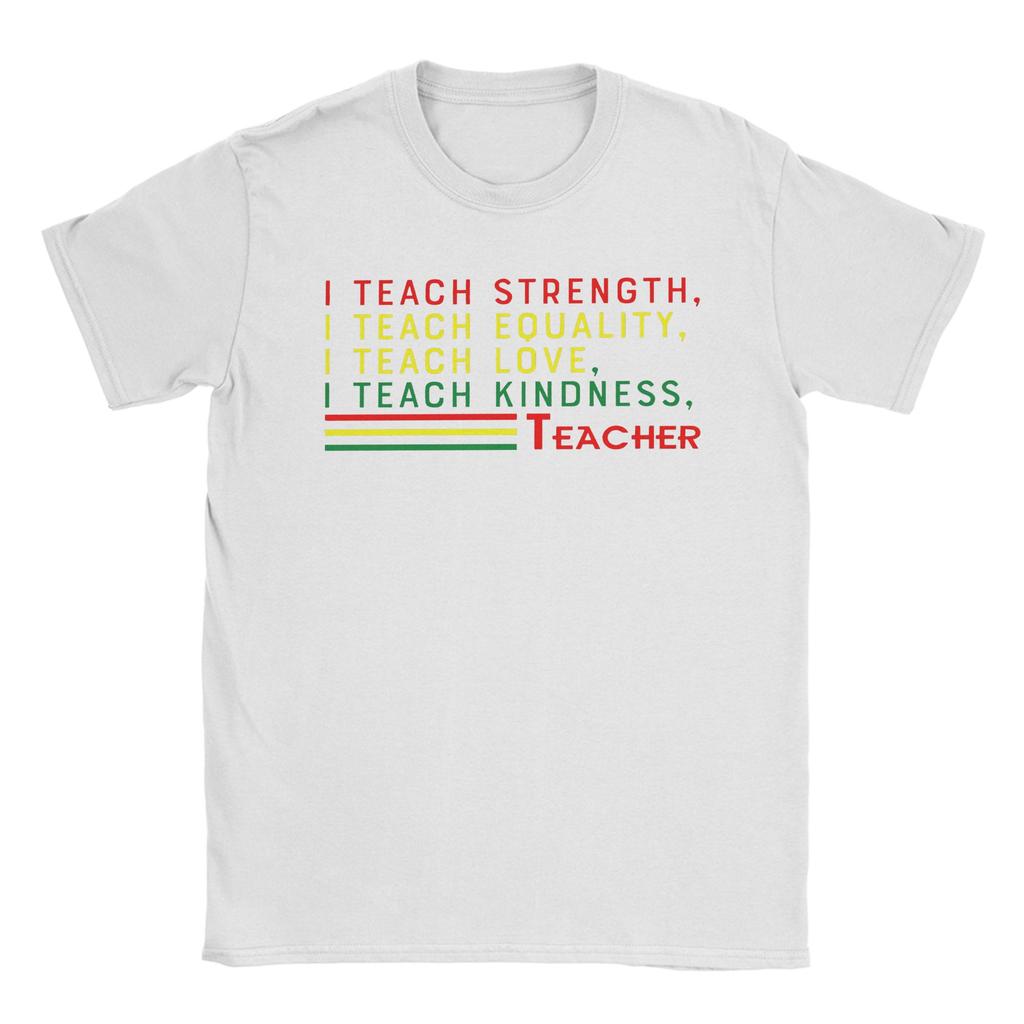 Unisexs Black Teacher Black History T Shirts Cotton Tops Leisure Short Sleeve Crewneck Tees Gift Idea TShirts