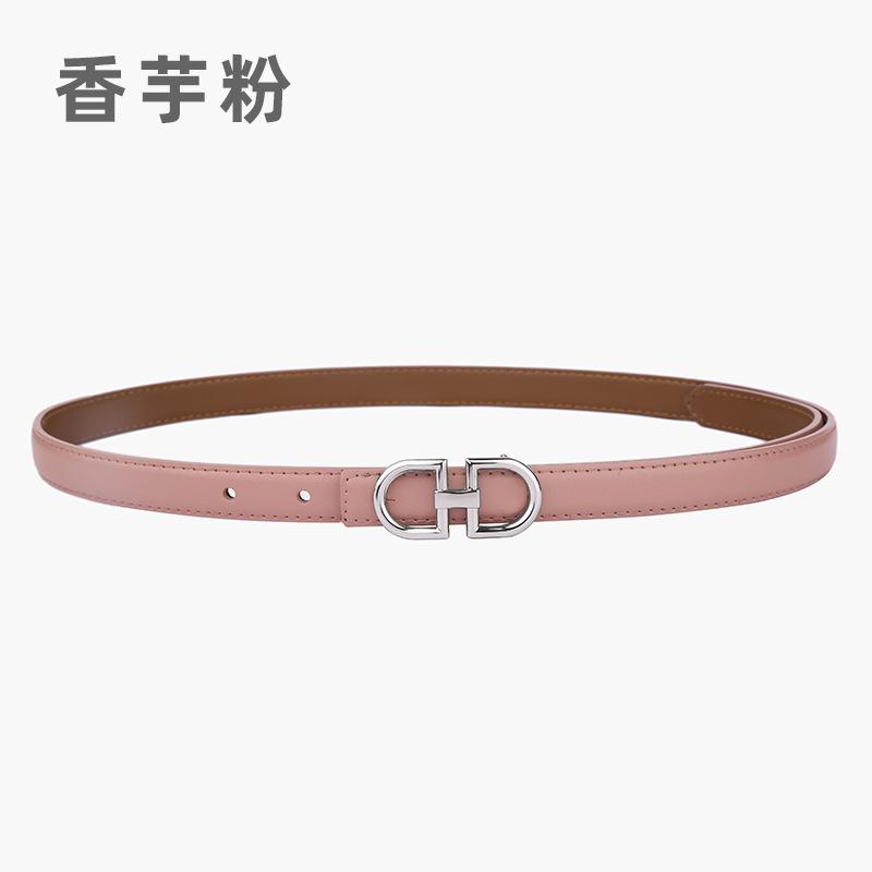 Leather Women'S Belt Simple Double Ring Belt With Jeans Casual Pants Belt Women'S Model