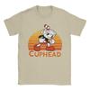 Cuphead Vintage Sunset TShirt Beach  Hip Hop T Shirts Men Cotton O Neck Oversize Tees Short Sleeve Vintage Tops