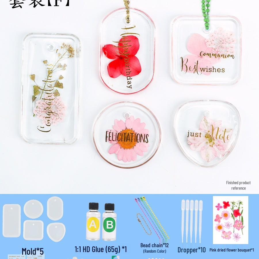 Dried Flower Silicone Keychain Mold for Handmade Pendant Crafting