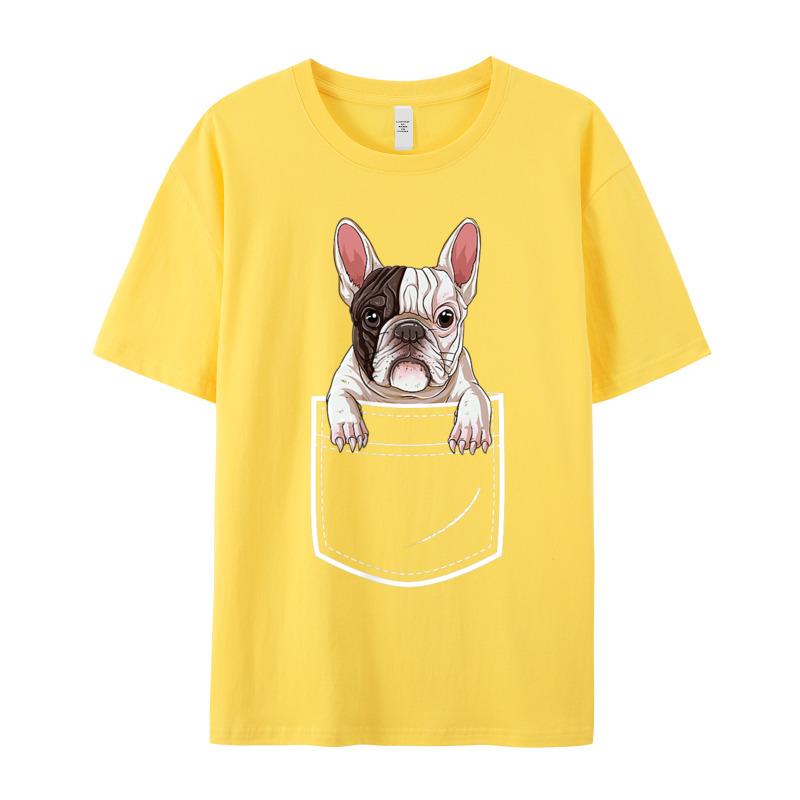 Premium Cotton Female Short Sleeve French Bulldog In Your Front T Shirts Graphic Tops Tees Cute Casual Round Collar Tops Shirts