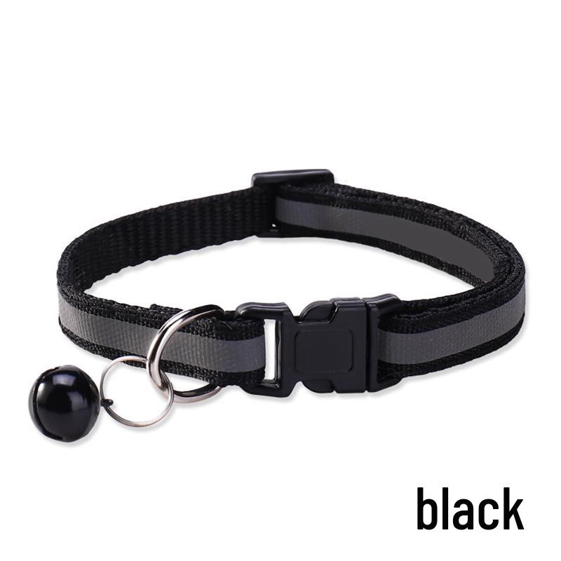 Reflective Adjustable Pet Collar with Bell for Cats & Dogs - Universal Fit, In Stock