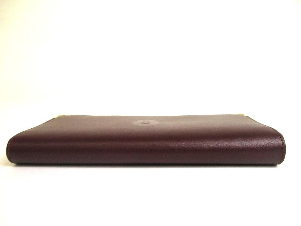 Authentic Cartier Must de Cartier Bordeaux Leather Bifold Long Wallet #a782  Refurbished