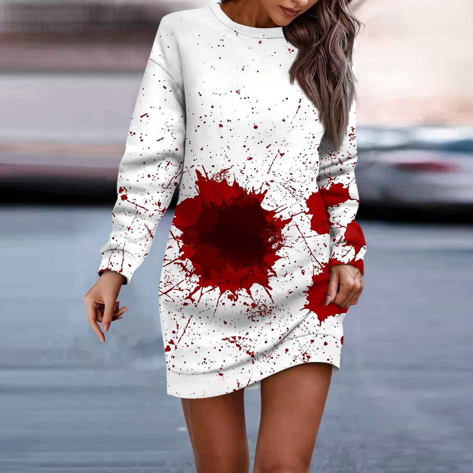 Женское платье-свитер с круглым вырезом и длинными рукавами на Хэллоуин L шафрановый — фото 8