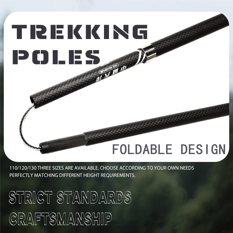 Ultraleichte Carbonfaser Trekkingstöcke Wanderstöcke Wanderstock Faltbar Teleskopischer Wanderstock Nordischer Bergsteigerstock
