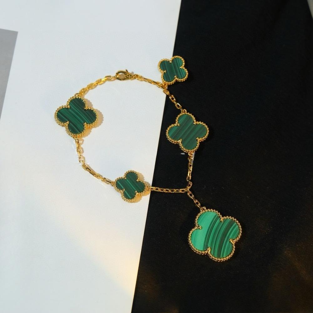 High Version New Fashion All-match 6 Flower Irregular Lucky Clover Bracelet Female Light Luxury Fashion Beautiful Four-leaf Clover Bracelet