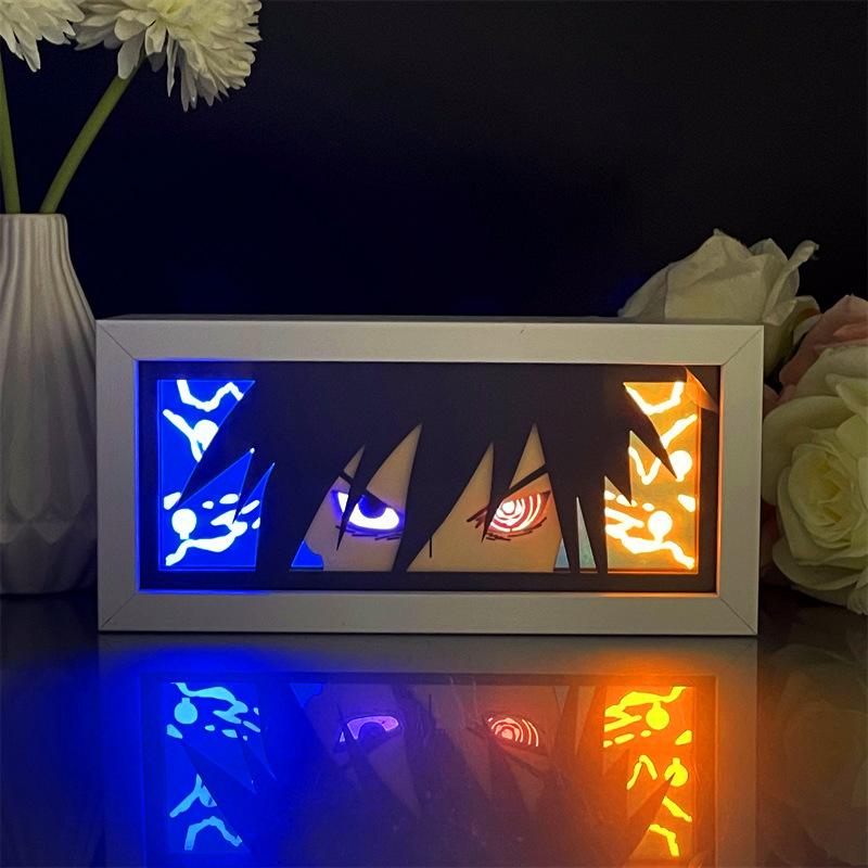 NARUTO 3D Light Box Anime Peripherals Two Tone Night Lamp Cartoon Table Decoration Funny Gifts Party Supplies Bedroom Ornaments