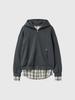 Generalidea Unisex Shirt Layered Zip-Up Hoodie [Grey] / Gf1Ujp004