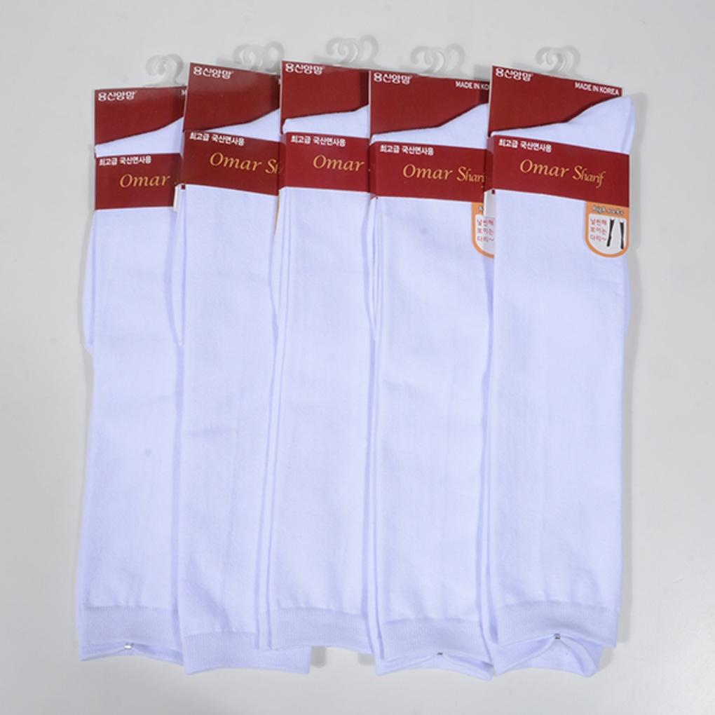 [Yongshin] Omar Sharif Ladies  Knee Socks, Plain, 1 Pair 1 pair (white)