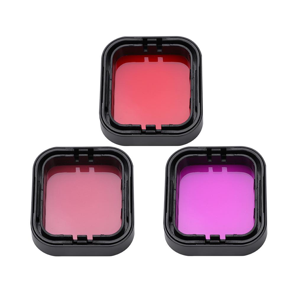 3Pcs Red Pink Purple Underwater Diving Filters Set for Gopro Hero 5   6