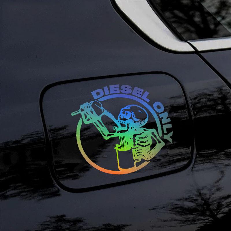5Pcs Decorative Car Personalized And Creative Laser Decals Pickup Truck 15X15Cm Off-Road Truck Skull Gasoline Cap Stickers
