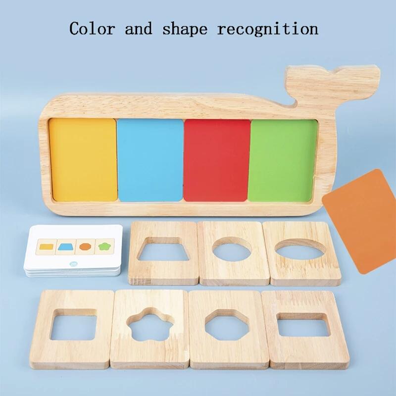 Montessori Geometry Color Separation Puzzle Wooden Toys Sensory Training Shape Matching Games Children Early Education Cognition
