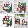 Christmas Wooden House Decor With Snowy Scene For Holiday Home Display