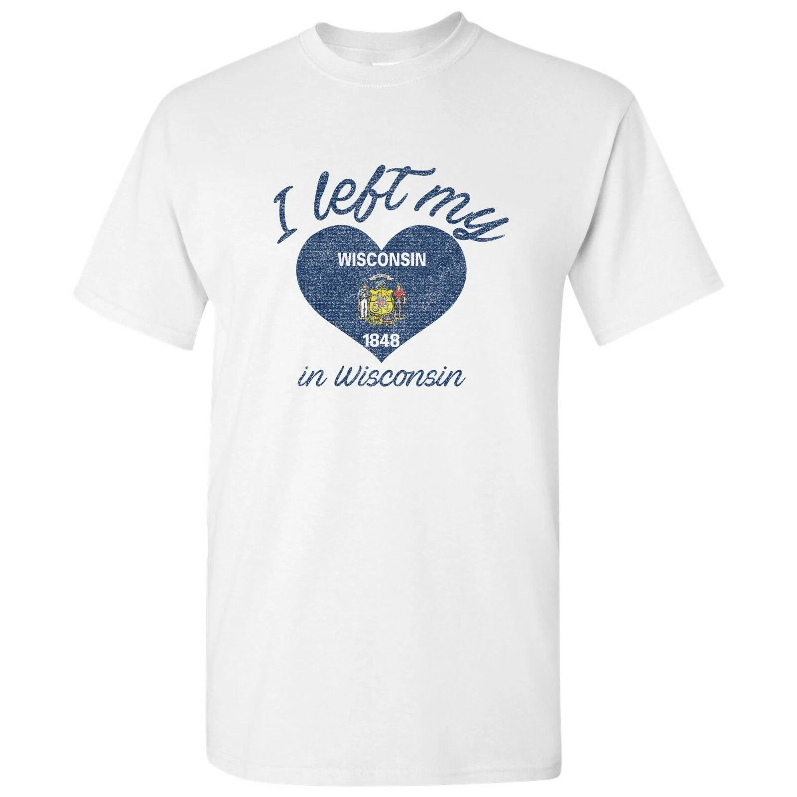 I Left My Heart In Wisconsin - Hometown Pride T-Shirt - White S