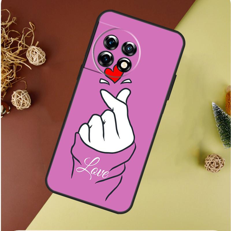Kpop Finger Heart For OnePlus 13 13R 12 12R 11 9 10 Pro 8T 9RT 10T 10R N20 N30 Nord CE 2 3 4 Lite Phone Case