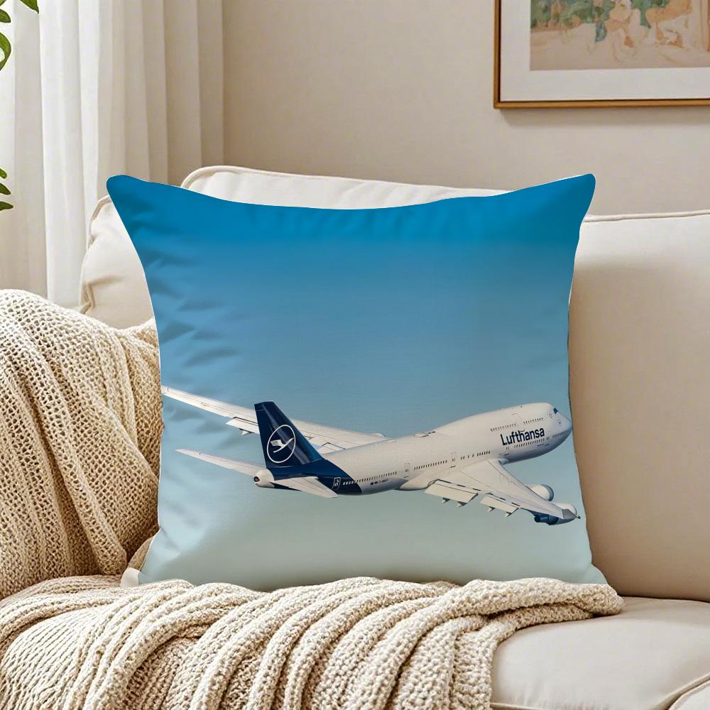 lLufthansa Aviation Themed Cushion Cover Pillowcase Antidustmite Living Room Sofa Decor Cushion Room