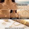 Classic Gold Color Metal Shell Beaded Necklace for Women Bohemia Double Layer Scallop Pendant Choker Summer Beach Jewelry Gift