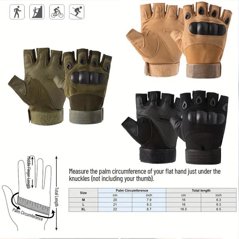 Gants de Cyclisme Demi-Doigts Gants Tactiques d'Extérieur Gants de Vélo VTT Homme Femme Motard Tir Gants de Gymnastique Gants d'Alpinisme