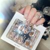 Autumn Light Luxury High-end Nail Art Wearing Finished Nail Products Elegant Short Flash Fake Nail Patch U85