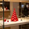 Small Christmas Gift for Friends 3D Printed Pleated Tree Ornament, Wavy Desktop Mini Ornament Decoration with Star Topper Holiday Home Office