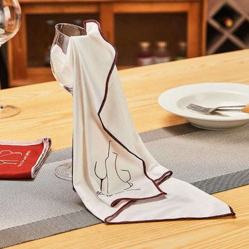LONNEA Glass Cloth - Microfiber Wine Glass Polishing Cloth, Kitchen Cloth, Reusable Cloth (White - 60cm x 45cm)