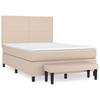 Vidaxl Letto Continentale Con Materasso, Cappuccino, Ecopelle 140X200Cm