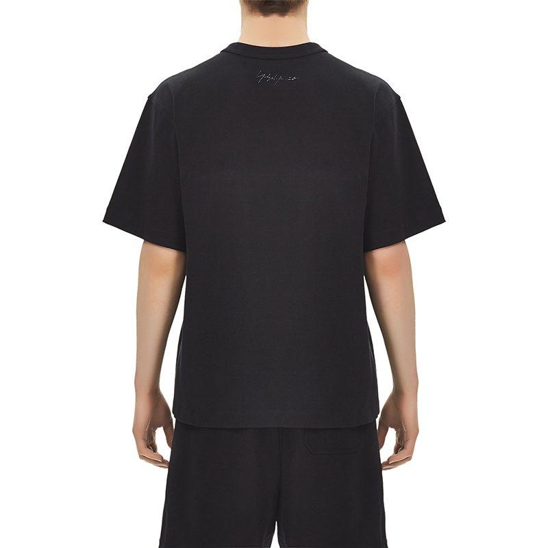 Y 3 T Shirts Men's Black Crew Neck Moderate Straight Fit FP8696