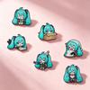 6pcs Kawaii Chibi Enamel Pin Set Multi-Pose Vocaloid Anime Brooches, Aesthetic Metal Lapel Badges for Backpack Perfect Gift