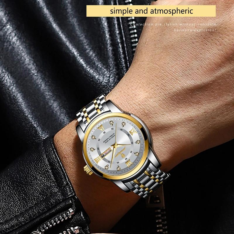 POEDAGAR Men's Watches Classic Fashion Original Quartz Watch for Man Roman Diamond Dial Waterproof Luminous Date Week New Reloj
