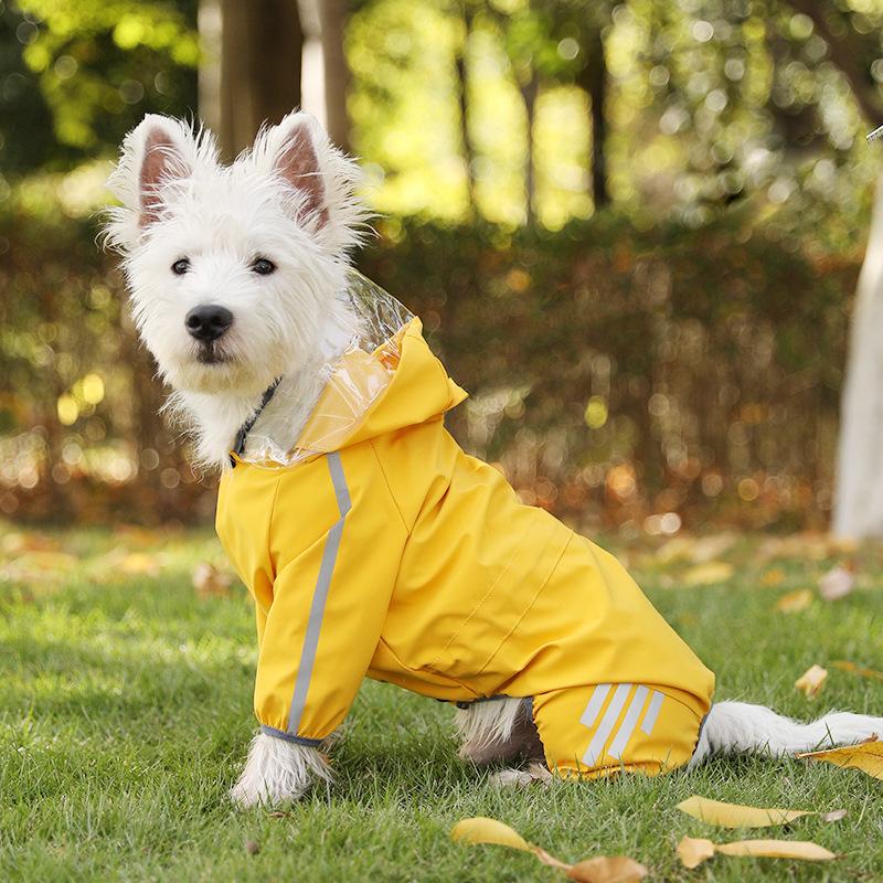 Waterproof Four-Legged Dog Raincoat for All Sizes - Outdoor Pet Rain Gear