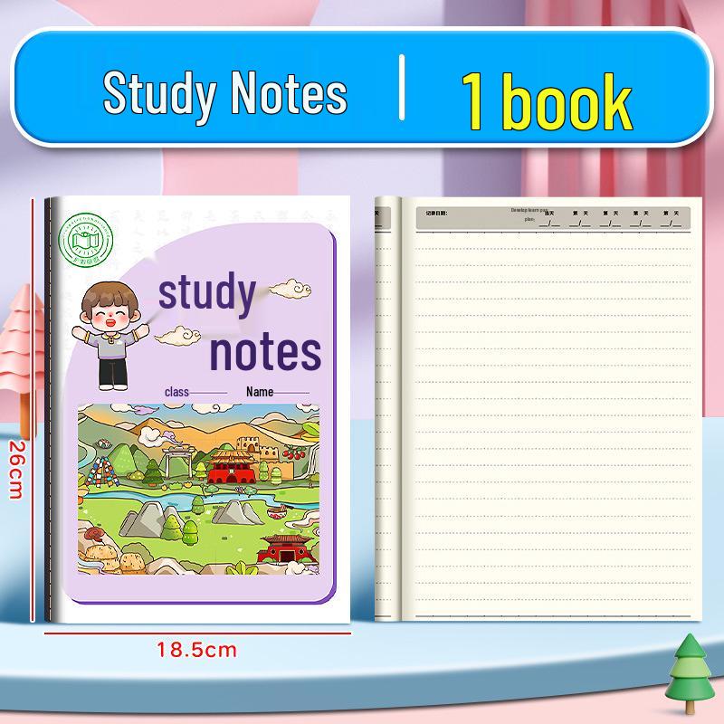 Class Notes B5 Study Notebook: Subject-Specific for Primary, Junior, and Senior High - Chinese, Math, English