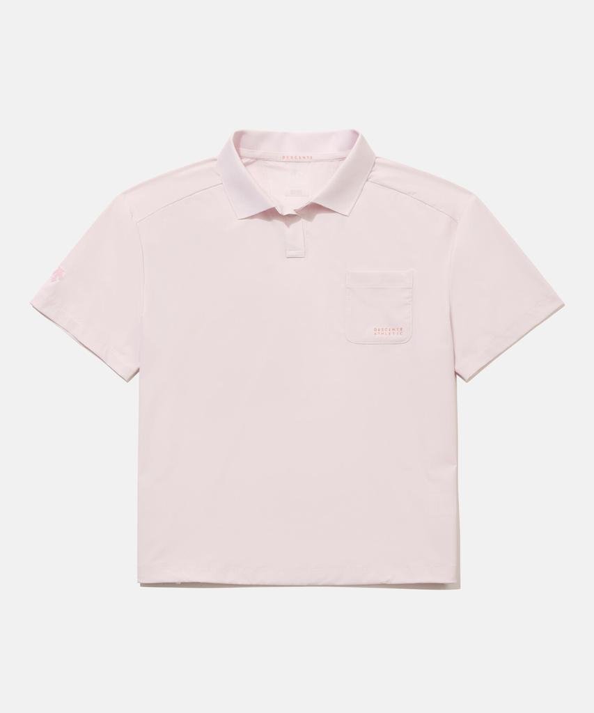DESCENTE Women'S Cooling Woven Polo Short Sleeve T-Shirt Light Pink Sr122Pps31