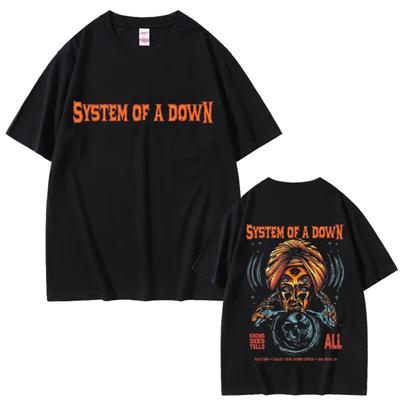Camiseta Gráfica de Banda de Metal Alternativo System of A Down para Hombre y Mujer, Camisetas de Algodón Vintage Casual para Hombre, Camisetas Oversize para Hombre