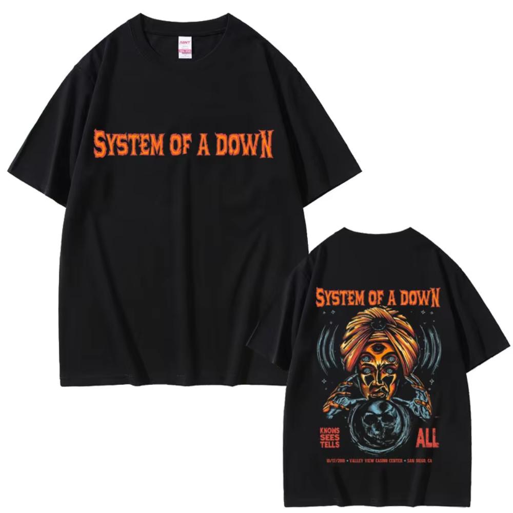 Alternative Metal Rock Band System of A Down Graphic T-shirt Men's Women Casual Cotton Vintage T-shirts Male Oversized T Shirts