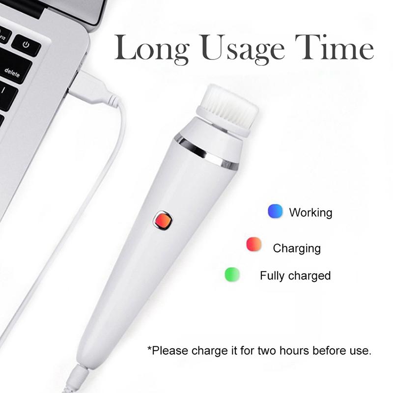 New Arrival Skin Care Device Facial Massager Electric Facial Cleansing Brush Waterproof Soft Silicone Face Washing Brush