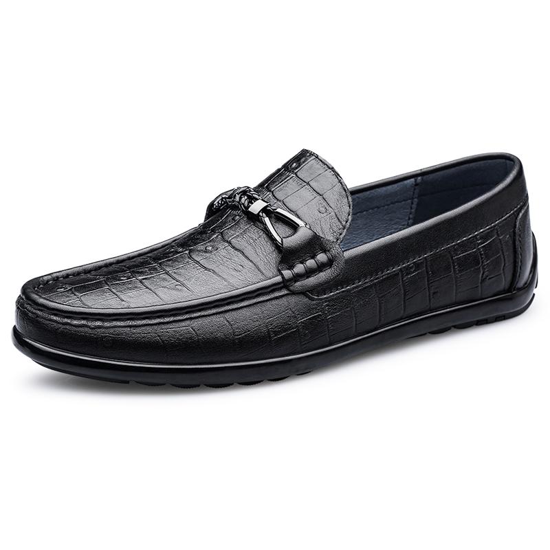 

Soft Sole Comfortable Moccasin Genuine Leather Men Casual Shoe Designer Men Slip on Flats Classic Business Loafers Driving Shoes 44 чёрный