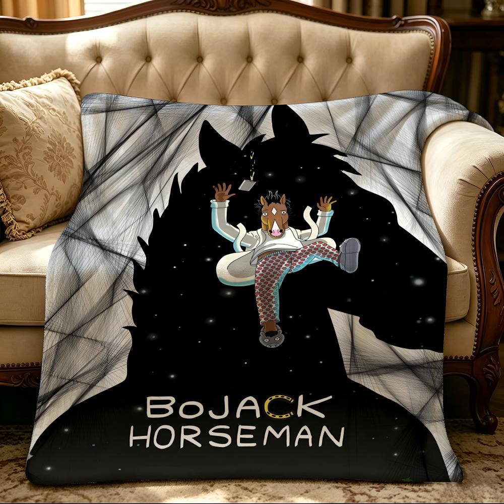 cartoon B-BoJack Horseman-n Throw Thick Comfort Flannel Quilt, Multi-scene Use Indoor Outdoor Daily Nap