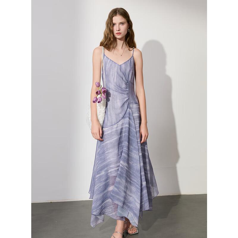 

Sancai 2025 Summer Printed Asymmetrical A-Line Camisole Dress L