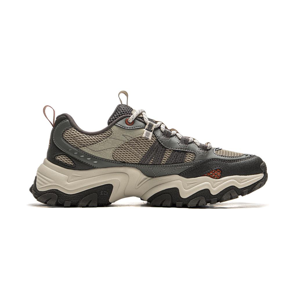 New LiNing Cushioning, Slip Resistant, Abrasion Resistant Support Low Top Chunky Sneakers Men's Gray Black AGCV375-3