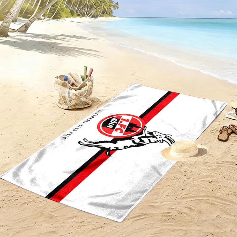 1. FC Köln Print Strandtuch, Großes Weiches Schnelltrocknendes Handtuch für Strand Camping Schwimmen