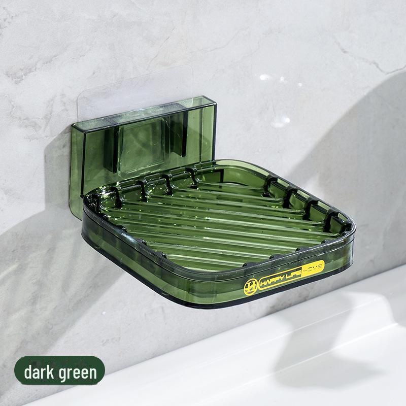 Cutie de săpun de lux, transparentă, montată pe perete, cu scurgere pentru depozitarea în baie