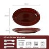 Set di Stoviglie in Ceramica Rossa Cotto in Forno: Ciotole, Piatti e Piatti in Stile Retrò con Decorazioni Sottosmalto per Uso Domestico.